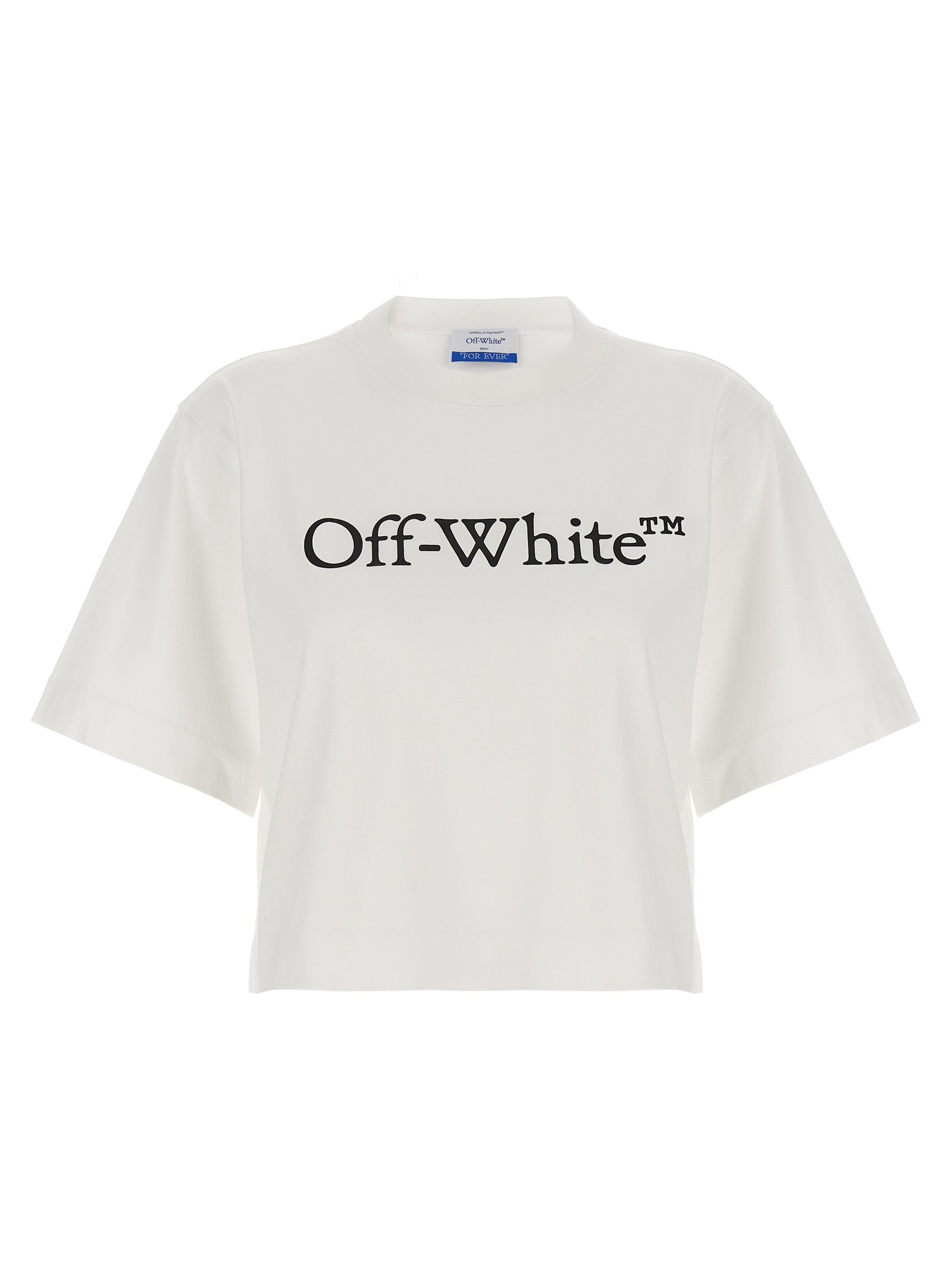T-Shirt by Off-White for women in cotton white & print showcases a unassuming silhouette, artfully detailed with a refined crew neckline and unassuming for a sophisticated, contemporary look.