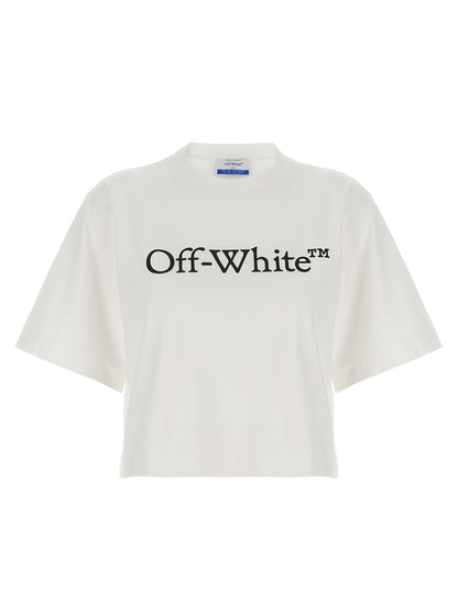 T-Shirt by Off-White for women in cotton white & print showcases a unassuming silhouette, artfully detailed with a refined crew neckline and unassuming for a sophisticated, contemporary look.