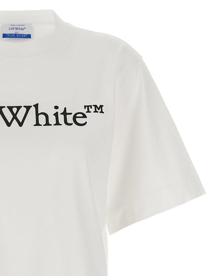 T-Shirt by Off-White for women in cotton white & print showcases a dramatic silhouette, elegantly detailed with a dramatic crew neckline and for a truly dramatic finish.
