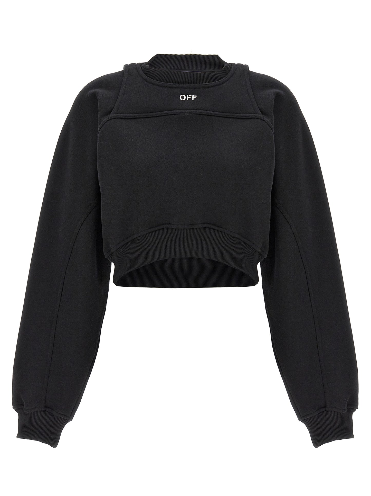 Activewear Sweatshirt by Off-White for women in cotton bicolour, black & white showcases a versatile silhouette, artfully detailed with a versatile crew neckline and for a versatile finish with .