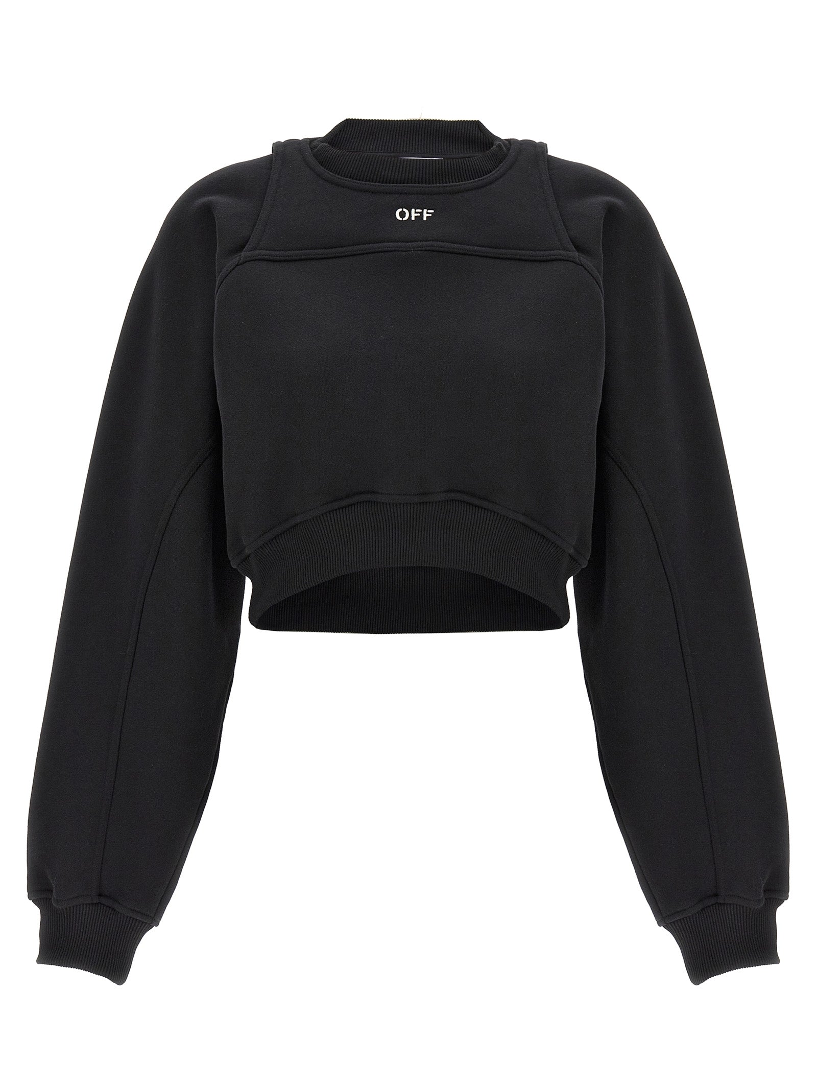 Activewear Sweatshirt by Off-White for women in cotton bicolour, black & white showcases a versatile silhouette, artfully detailed with a versatile crew neckline and for a versatile finish with .