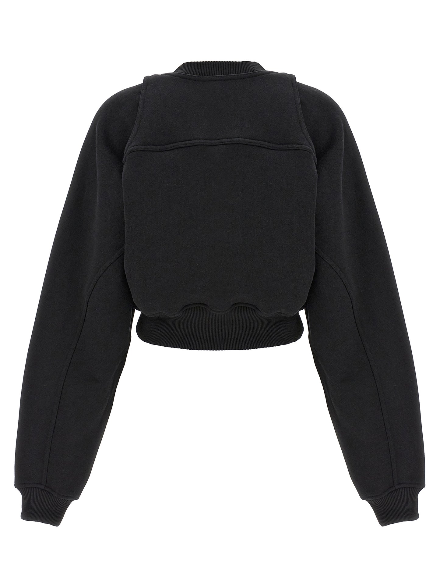 Activewear Sweatshirt by Off-White for women in cotton bicolour, black & white presents a dynamic silhouette, featuring a dynamic crew neckline and detailed with functional .