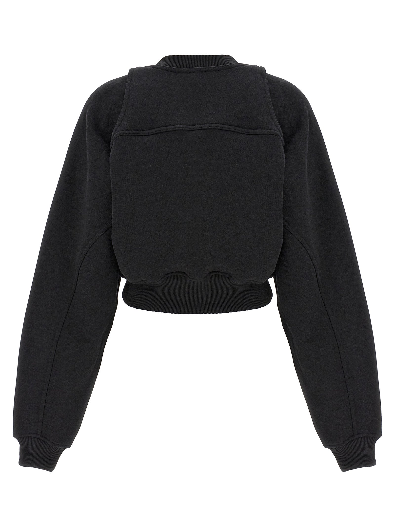 Activewear Sweatshirt by Off-White for women in cotton bicolour, black & white presents a dynamic silhouette, featuring a dynamic crew neckline and detailed with functional .