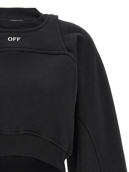 Activewear Sweatshirt by Off-White for women in cotton bicolour, black & white features an contemporary silhouette with , refined detailing, and an contemporary crew neckline for a sophisticated performance look.