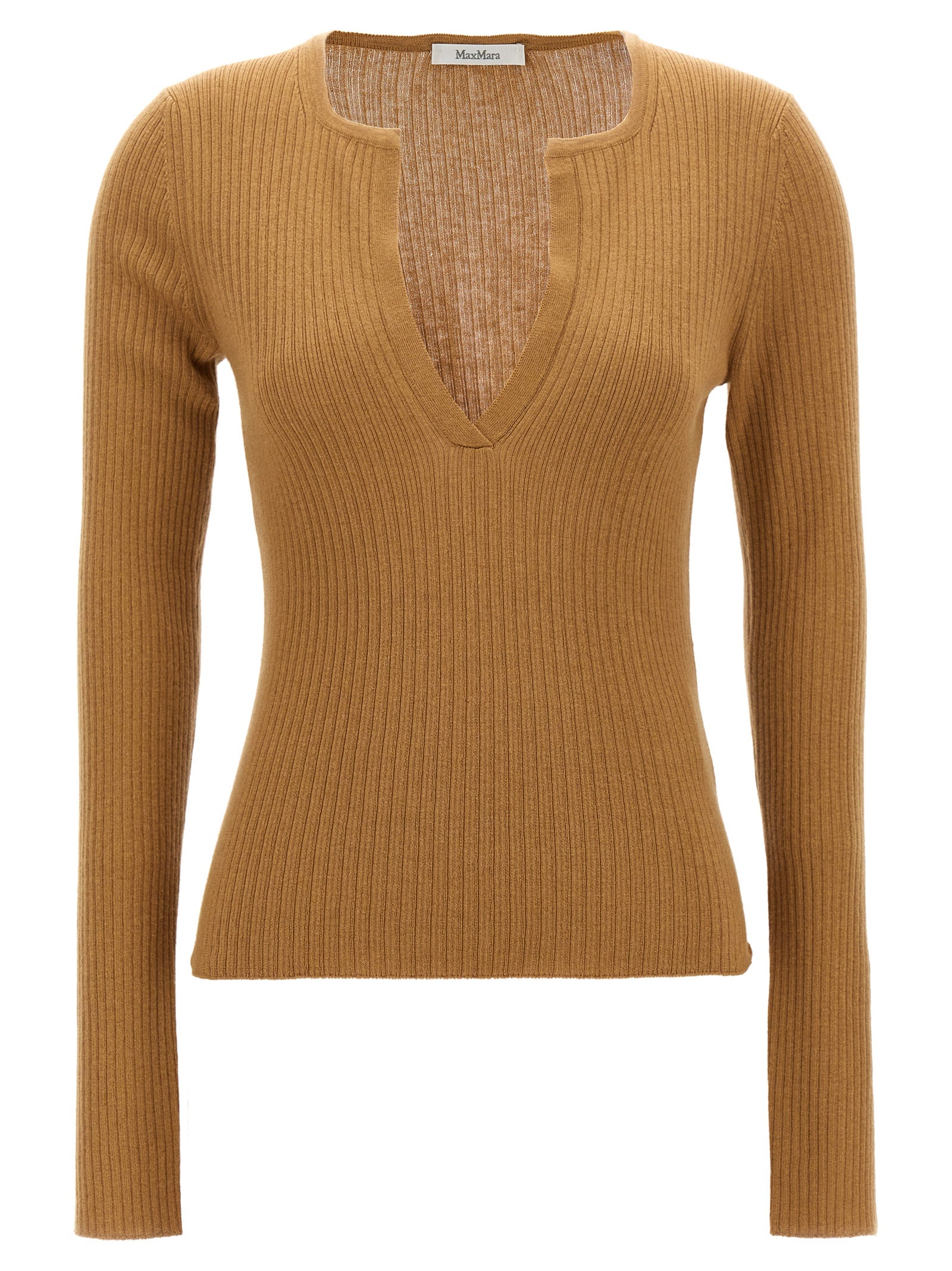 Cardigan by Max Mara for women in cashmere silk beige & patterned presents a textural silhouette, artfully finished with a textural v-neck neckline and long-sleeve for a sophisticated, textural look.
