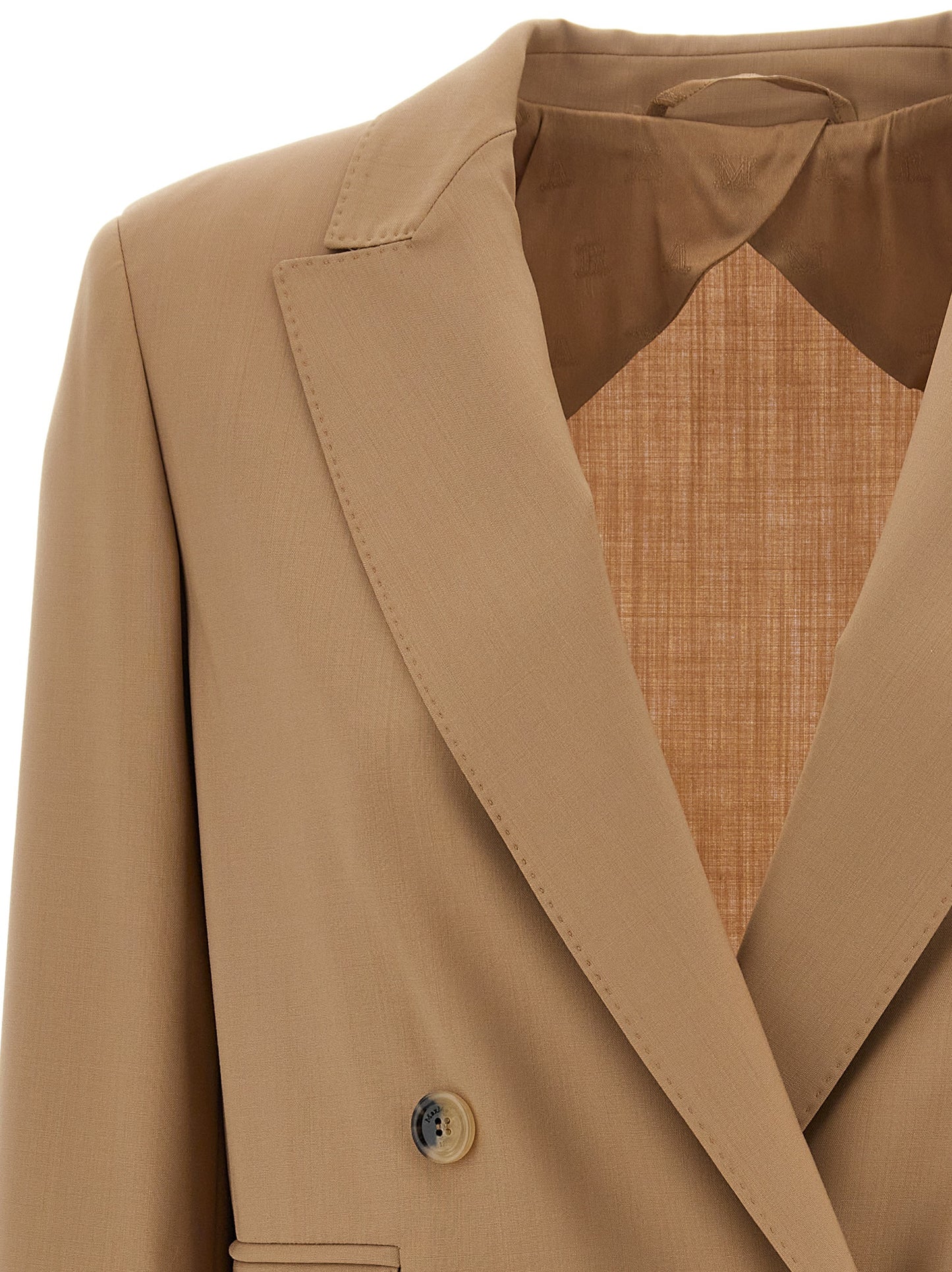 Blazer by Max Mara for women in virgin wool beige features an crisp silhouette with sophisticated and a crisp for a truly crisp finish.