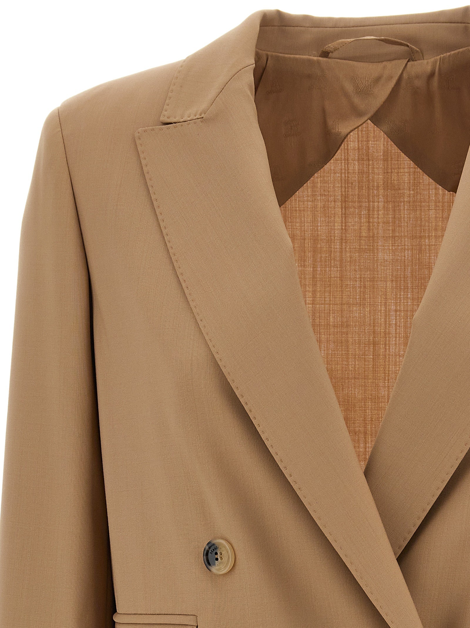 Blazer by Max Mara for women in virgin wool beige features an crisp silhouette with sophisticated and a crisp for a truly crisp finish.