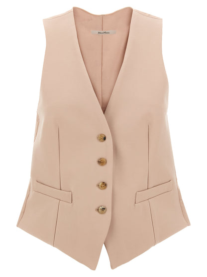 Vest by Max Mara for women in viscose polyester & acetate multicolor & pink features a chic silhouette, expertly detailed with a refined and premium pockets for a truly chic look.