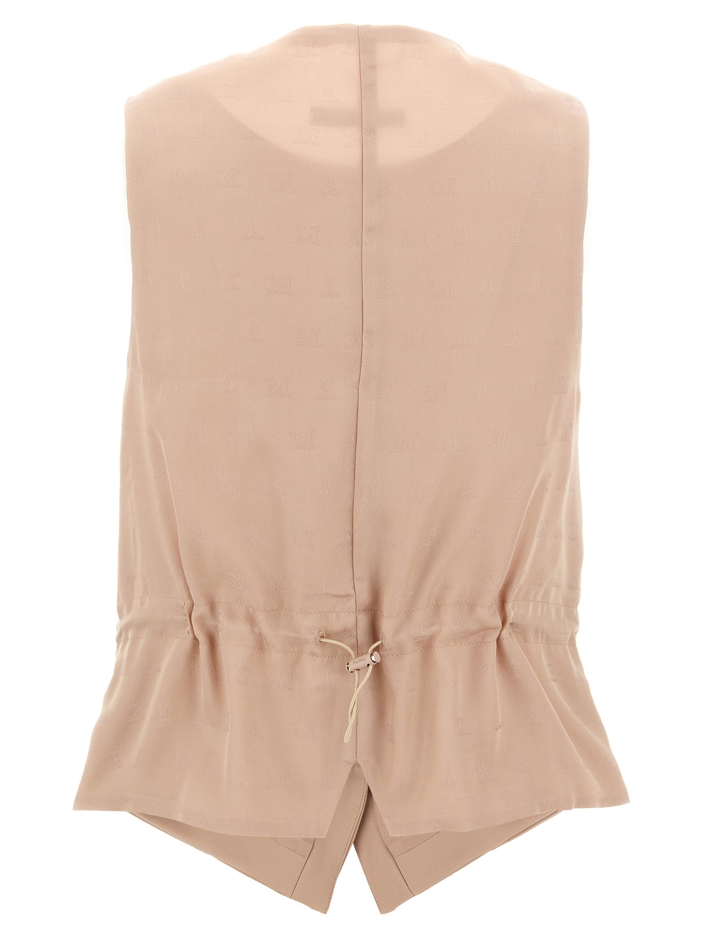 Vest by Max Mara for women in viscose polyester & acetate multicolor & pink showcases a utilitarian silhouette, artfully incorporating pockets and a utilitarian for a truly utilitarian finish.