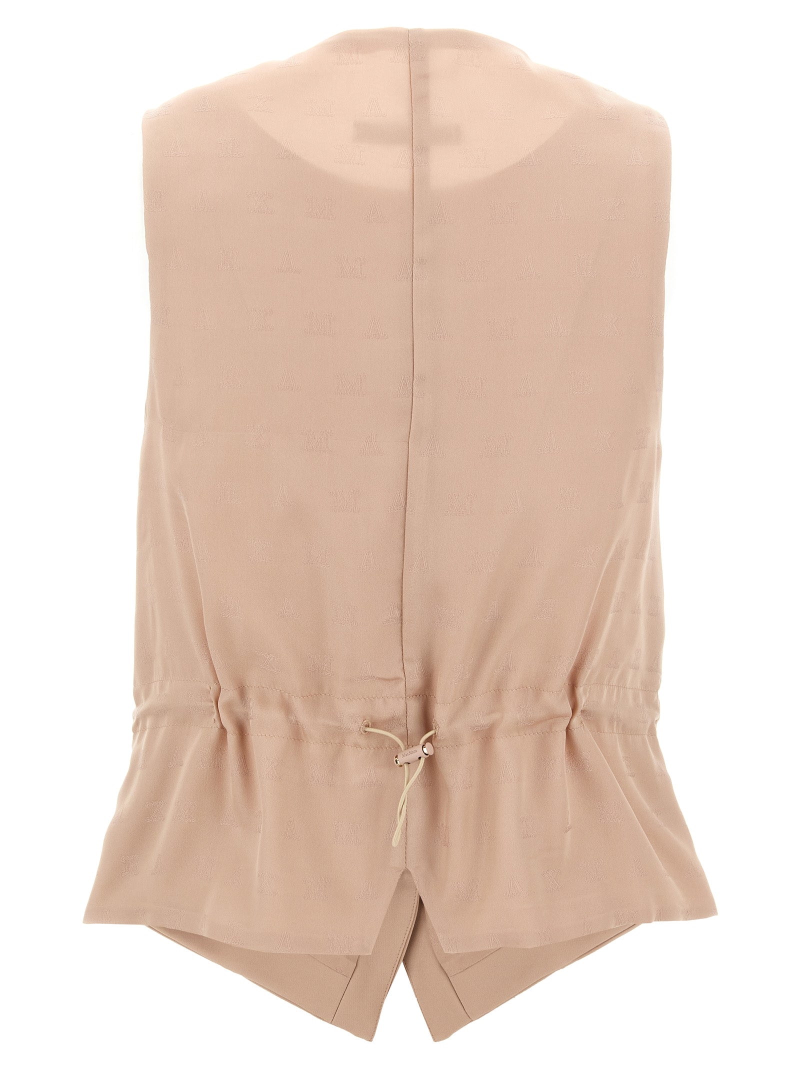 Vest by Max Mara for women in viscose polyester & acetate multicolor & pink showcases a utilitarian silhouette, artfully incorporating pockets and a utilitarian for a truly utilitarian finish.