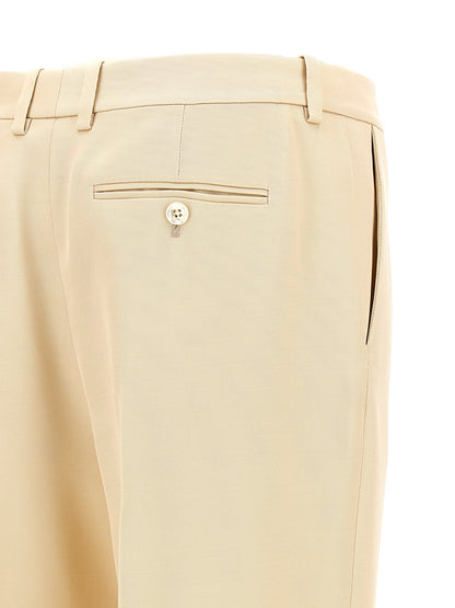 Trousers by Tom Ford for women in wool & silk beige presents a smart silhouette, meticulously detailed with a smart , a smart long, and a smart .