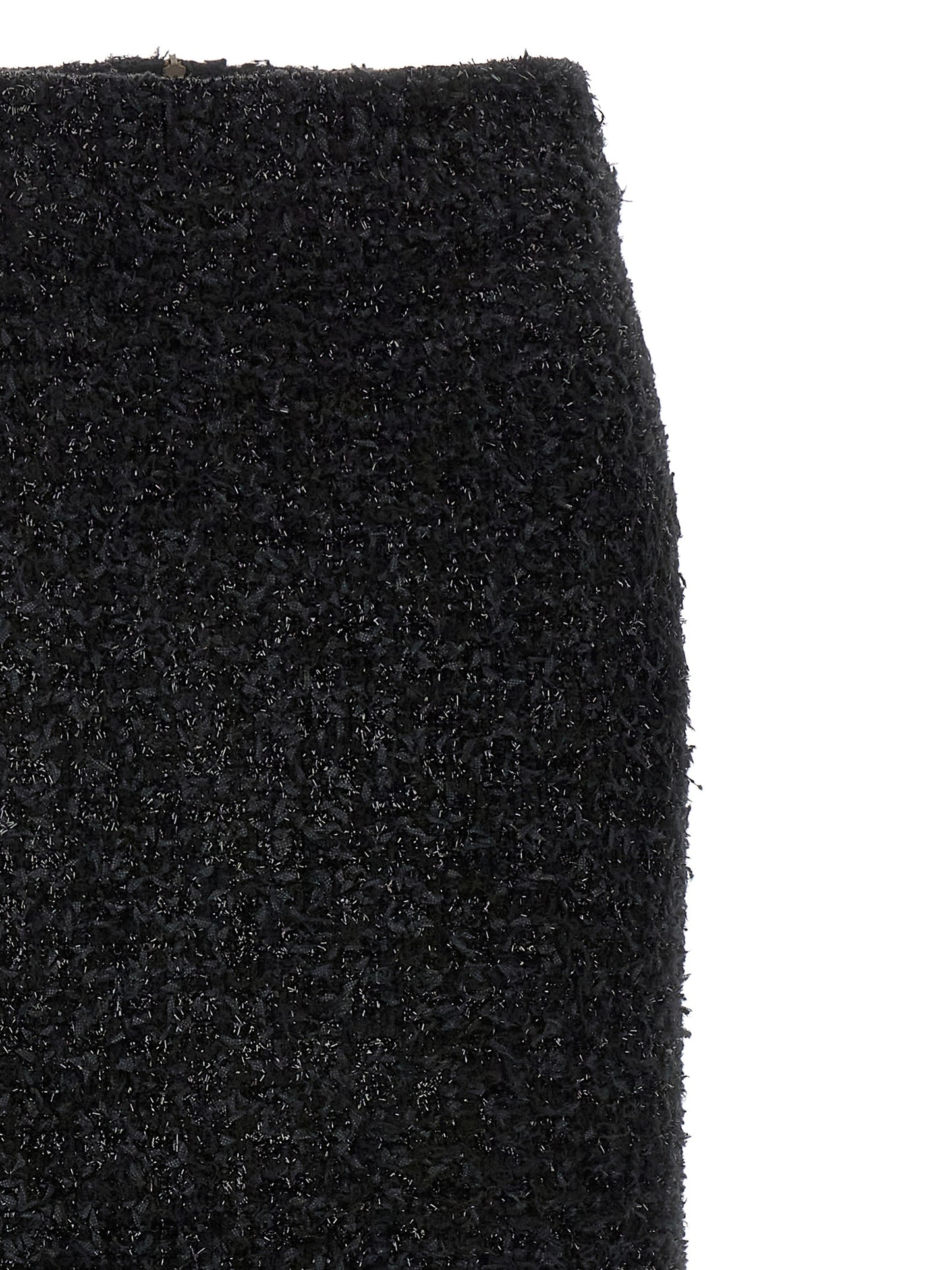 Skirt by Balenciaga for women in polyamide cotton tweed black features an relaxed-yet-refined silhouette that elegantly showcases the Women's Polyamide Cotton Tweed Midi Skirt design and sophisticated midi.