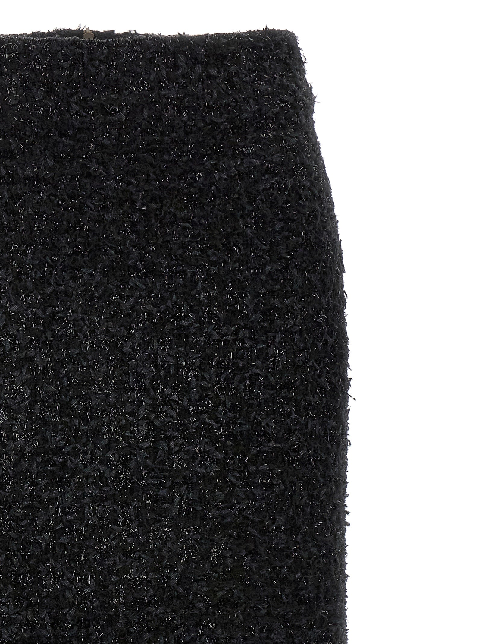 Skirt by Balenciaga for women in polyamide cotton tweed black features an relaxed-yet-refined silhouette that elegantly showcases the Women's Polyamide Cotton Tweed Midi Skirt design and sophisticated midi.