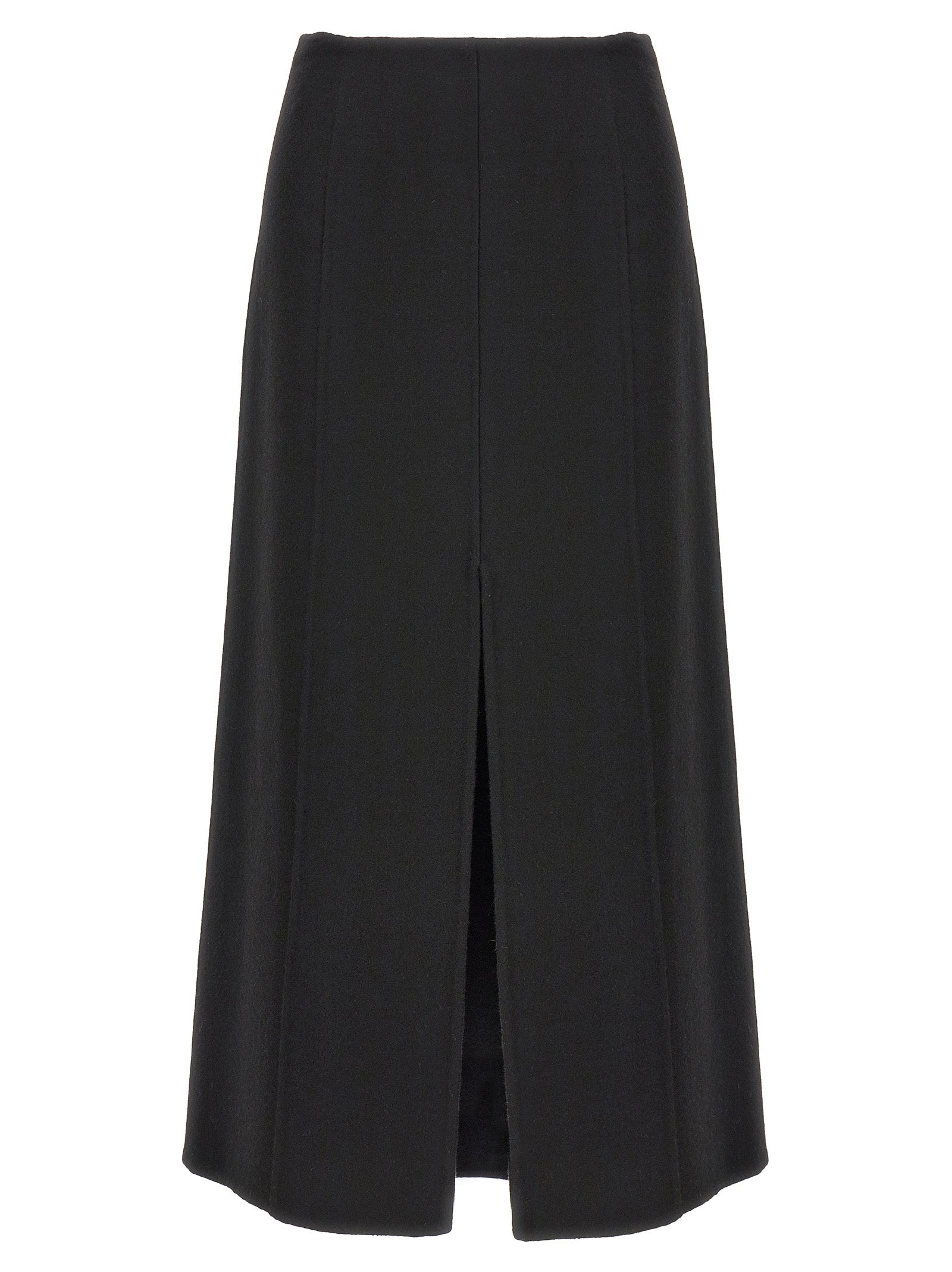 Skirt by Ermanno Scervino for women in virgin wool black features an relaxed-yet-refined silhouette that elegantly showcases the Women's Virgin Wool Mini Skirt design and sophisticated mini.