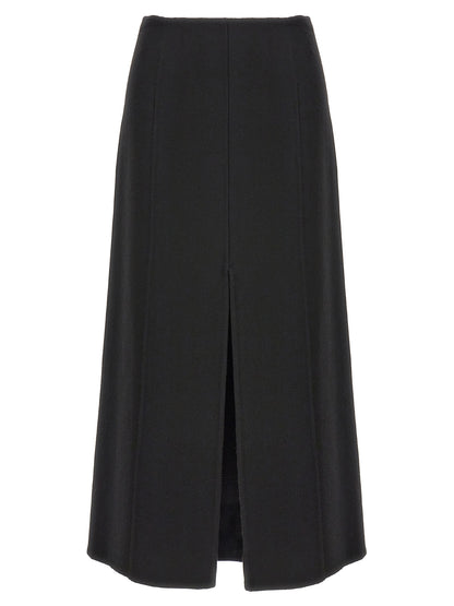 Skirt by Ermanno Scervino for women in virgin wool black features an relaxed-yet-refined silhouette that elegantly showcases the Women's Virgin Wool Mini Skirt design and sophisticated mini.