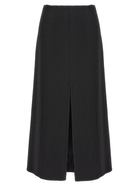 Skirt by Ermanno Scervino for women in virgin wool black features an relaxed-yet-refined silhouette that elegantly showcases the Women's Virgin Wool Mini Skirt design and sophisticated mini.