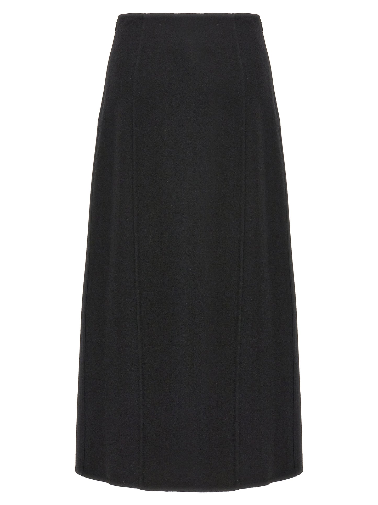 Skirt by Ermanno Scervino for women in virgin wool black showcases a dramatic silhouette, artfully capturing the essence of the Women's Virgin Wool Mini Skirt in a dramatic mini cut for a refined look.