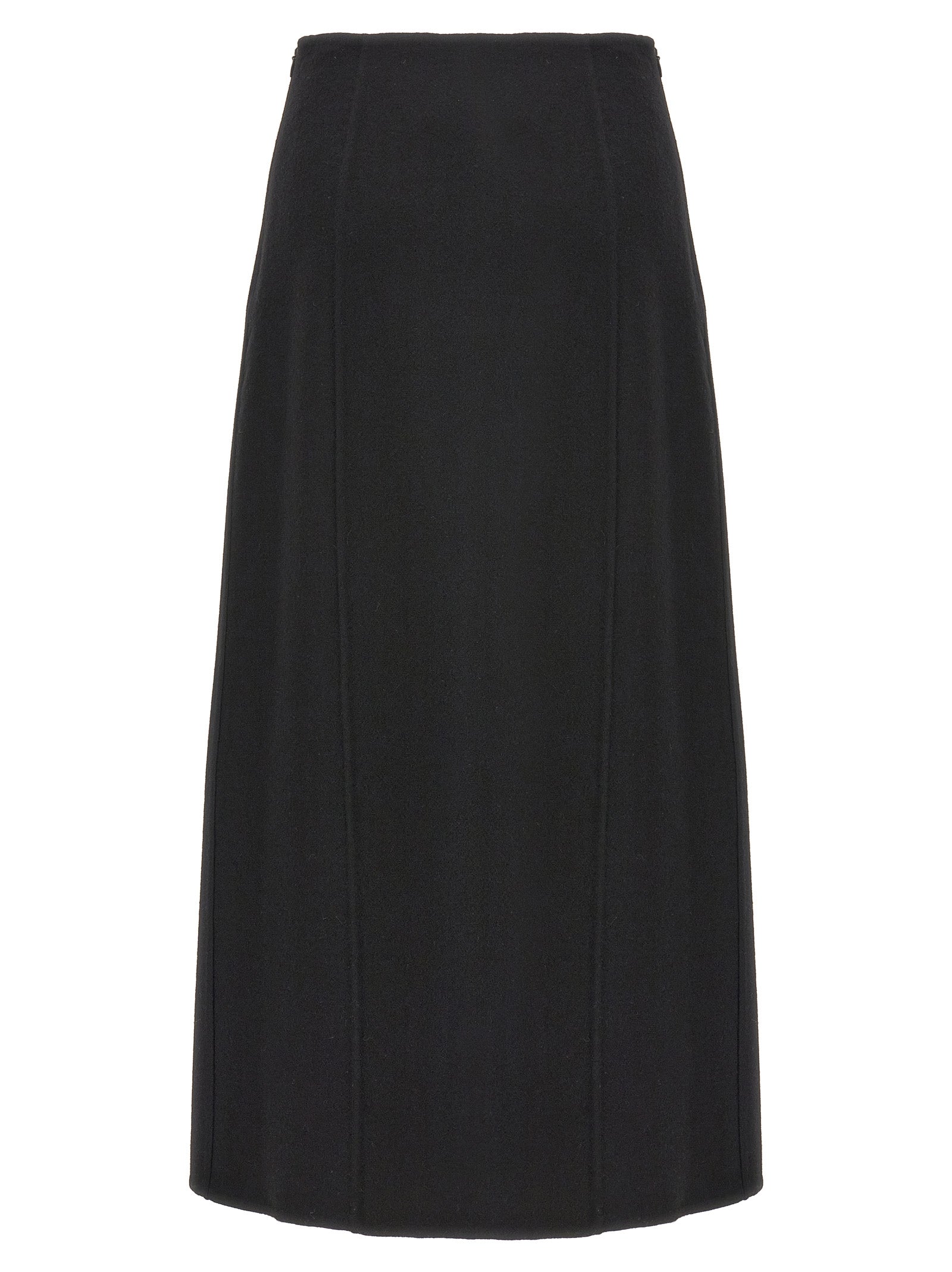 Skirt by Ermanno Scervino for women in virgin wool black showcases a dramatic silhouette, artfully capturing the essence of the Women's Virgin Wool Mini Skirt in a dramatic mini cut for a refined look.