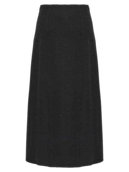 Skirt by Ermanno Scervino for women in virgin wool black showcases a dramatic silhouette, artfully capturing the essence of the Women's Virgin Wool Mini Skirt in a dramatic mini cut for a refined look.