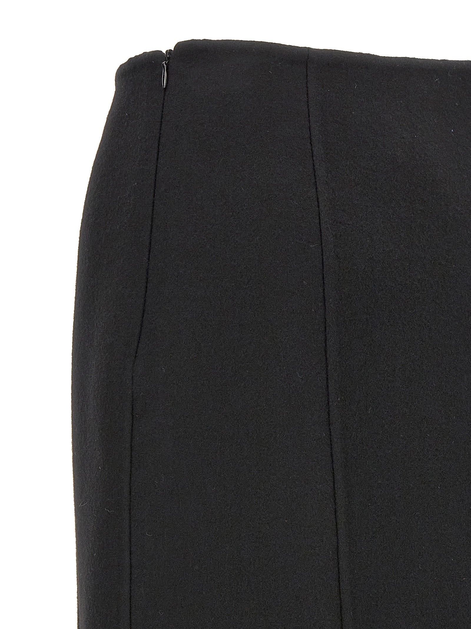 Skirt by Ermanno Scervino for women in virgin wool black features an relaxed-yet-refined silhouette that elegantly showcases the Women's Virgin Wool Mini Skirt design and sophisticated mini.