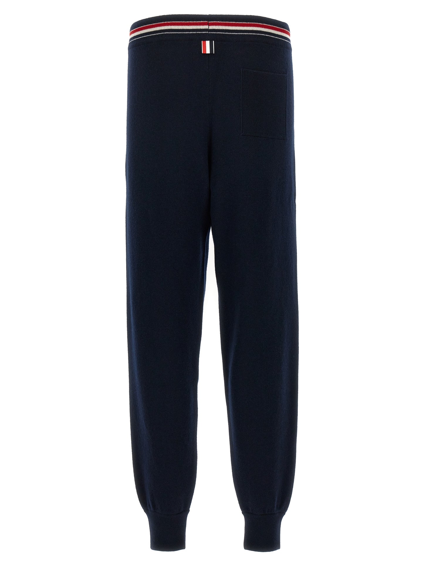 Joggers by Thom Browne for men in cashmere blue features an sophisticated and with a precise long, creating a sophisticated and sophisticated silhouette.