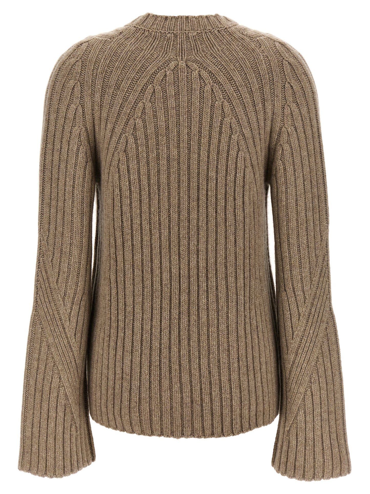 Cardigan by Khaite for women in cashmere beige features an crisp silhouette, showcasing a sophisticated crew neckline and detail for a truly crisp finish.