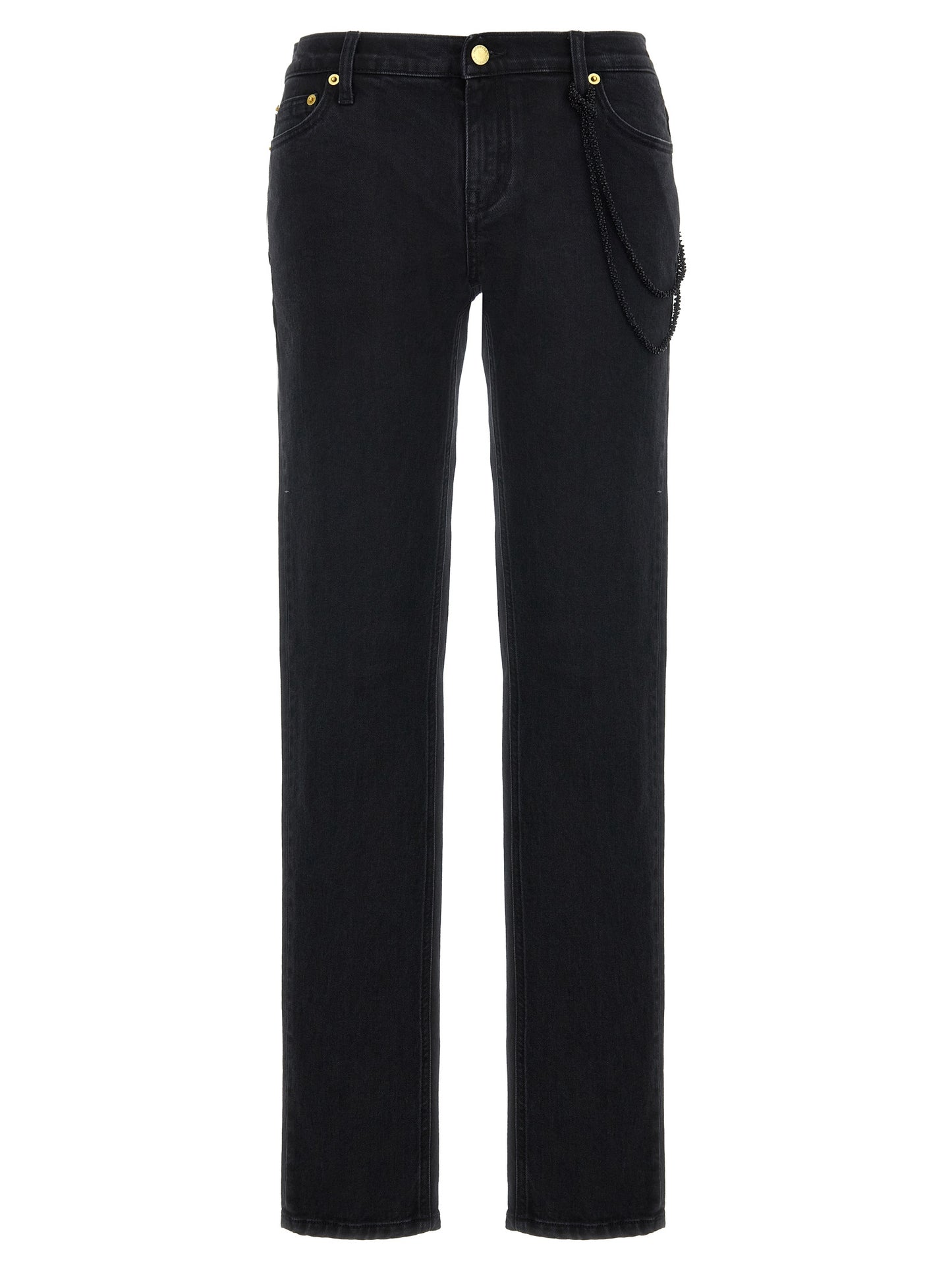 Jeans by Darkpark for women in stretch denim cotton black presents a tailored silhouette, showcasing a tailored straight-leg and long cut with a refined for a truly tailored aesthetic.