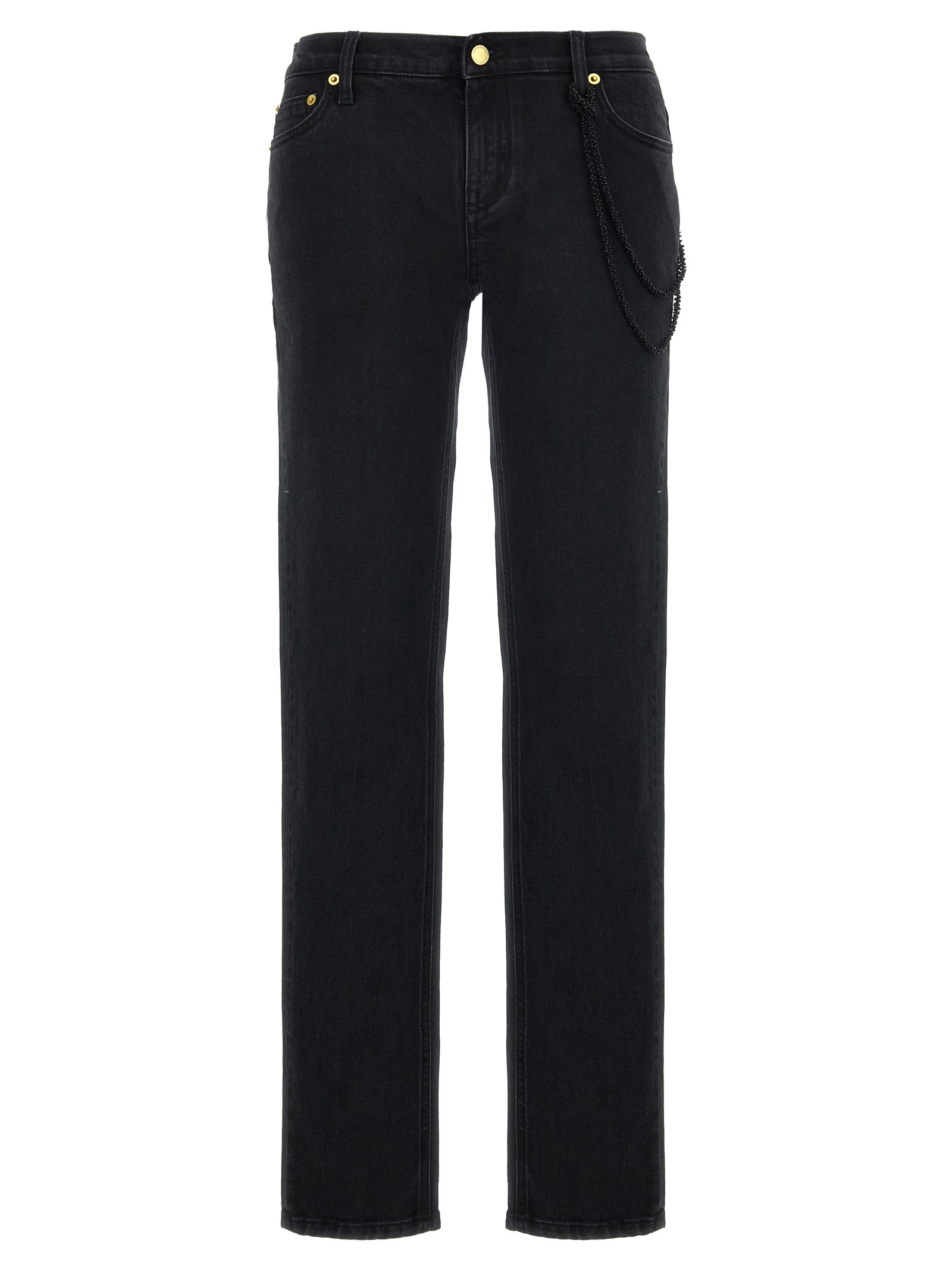 Jeans by Darkpark for women in stretch denim cotton black presents a tailored silhouette, showcasing a tailored straight-leg and long cut with a refined for a truly tailored aesthetic.