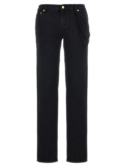 Jeans by Darkpark for women in stretch denim cotton black presents a tailored silhouette, showcasing a tailored straight-leg and long cut with a refined for a truly tailored aesthetic.