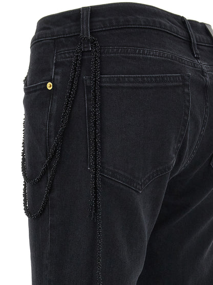 Jeans by Darkpark for women in stretch denim cotton black features an sophisticated and straight-leg with a precise long, creating a sophisticated and sophisticated silhouette.