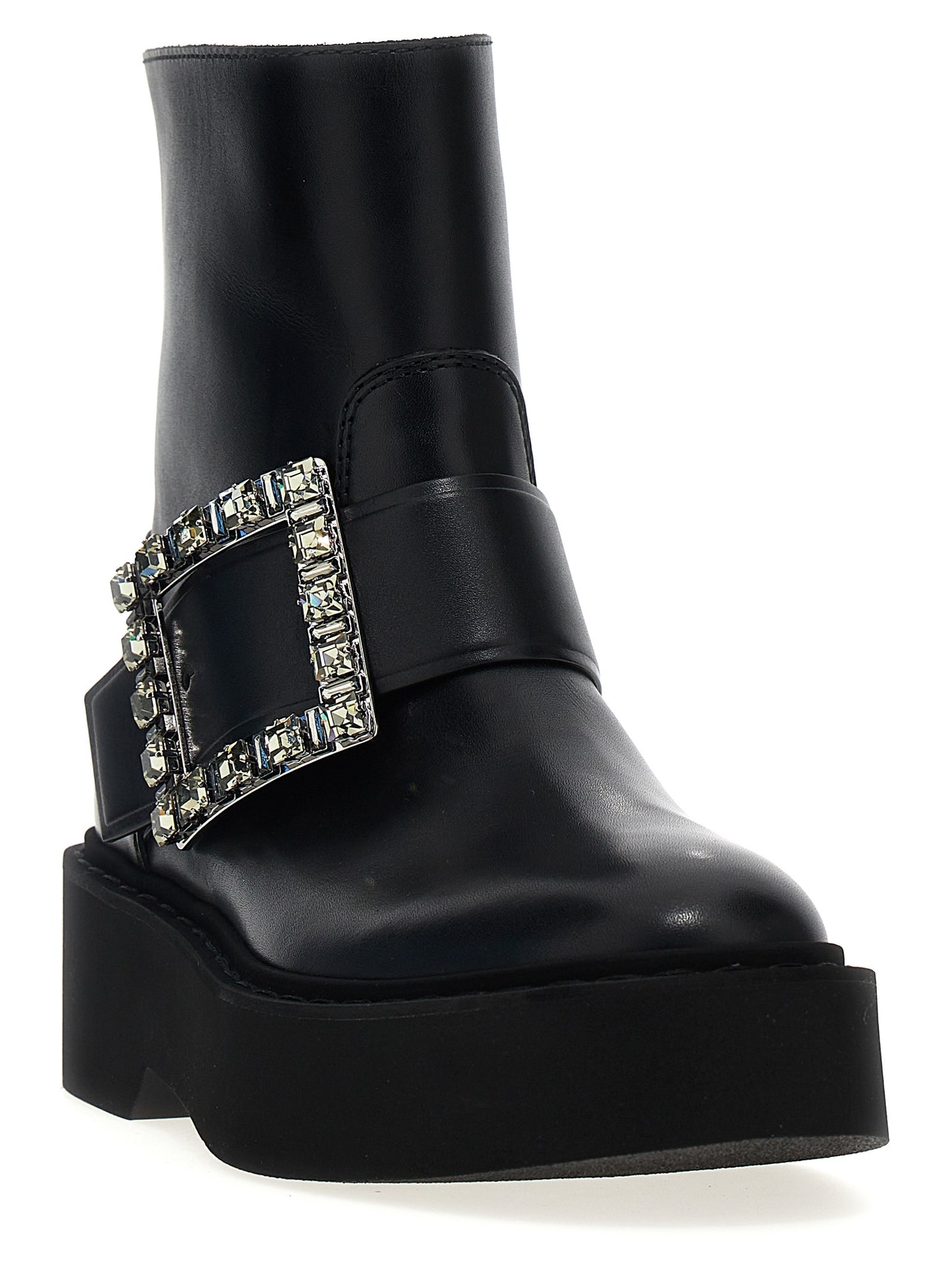 Ankle Boots by Roger Vivier for women in calfskin leather black showcases a ergonomic silhouette from the Viv Women's Calfskin Leather Ankle Boots collection, featuring a ergonomic and a ergonomic .