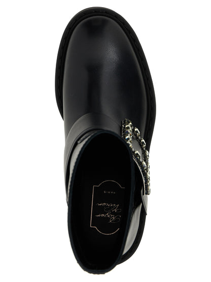 Ankle Boots by Roger Vivier for women in calfskin leather black showcases a impeccable silhouette as Viv Women's Calfskin Leather Ankle Boots, artfully defined by a impeccable and a impeccable .