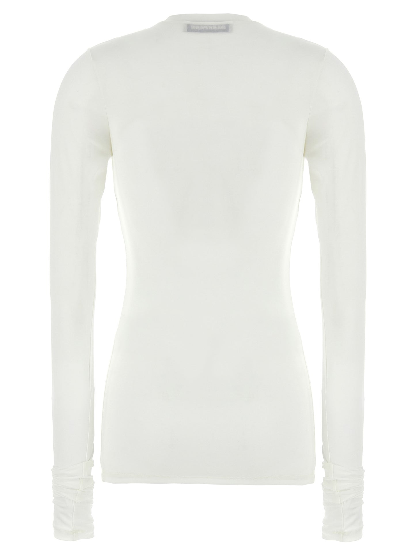 T-Shirt by Darkpark for women in stretch polyester white features a plush silhouette, showcasing a sophisticated crew neckline and for a truly plush finish.