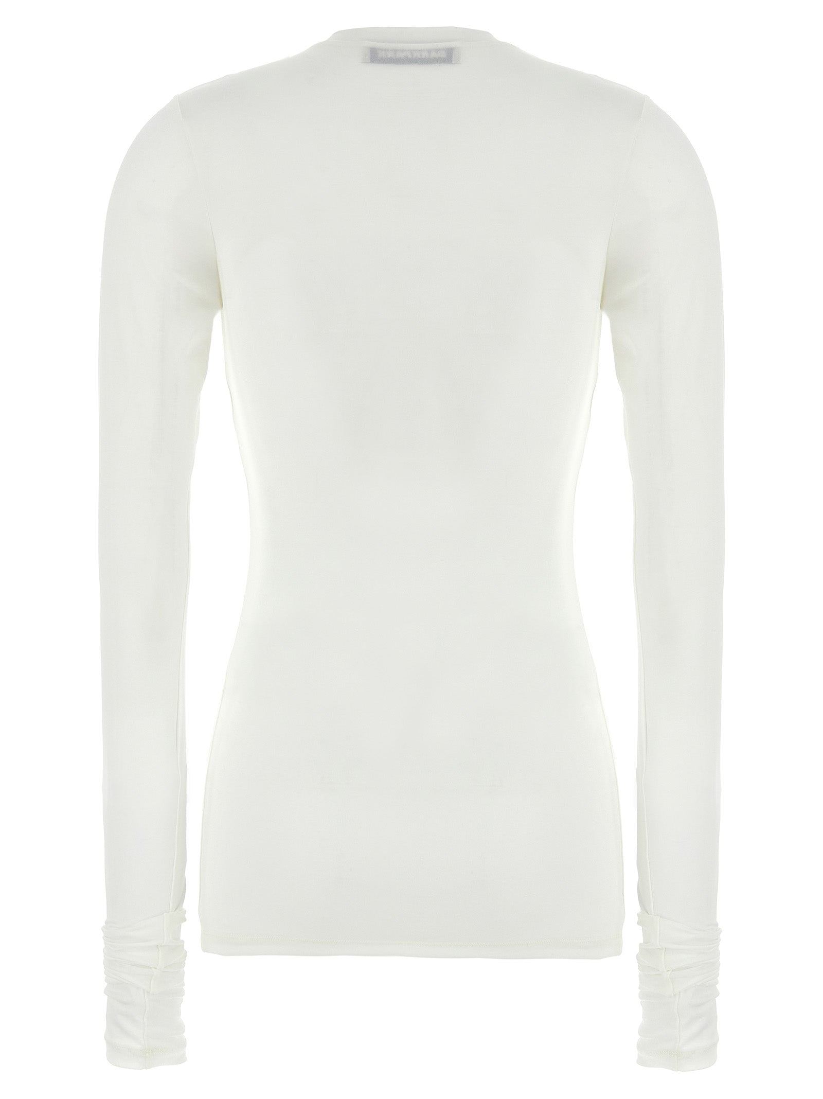T-Shirt by Darkpark for women in stretch polyester white features a plush silhouette, showcasing a sophisticated crew neckline and for a truly plush finish.