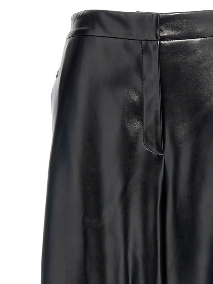 Trousers by Stella McCartney for women in polyester leather black features a tailored silhouette with a tailored wide, defined by its long and a sophisticated .