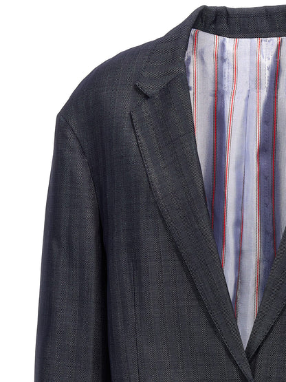 Blazer by Etro for women in wool & viscose blue, signature & striped showcases a discerning silhouette, elegantly detailed with a sophisticated and premium for a truly discerning finish.