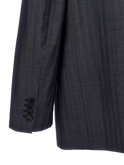 Blazer by Etro for women in wool & viscose blue, signature & striped features an stylish silhouette, showcasing a sophisticated and stylish for a truly stylish finish.
