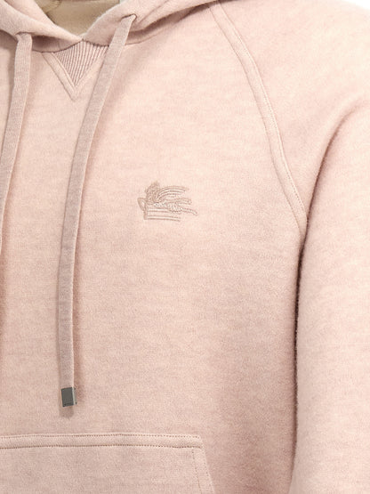 Sweatshirt Hoodie by Etro for men in polyamide wool beige features a slouchy chic silhouette, detailed with a slouchy chic and a signature for an elevated aesthetic.