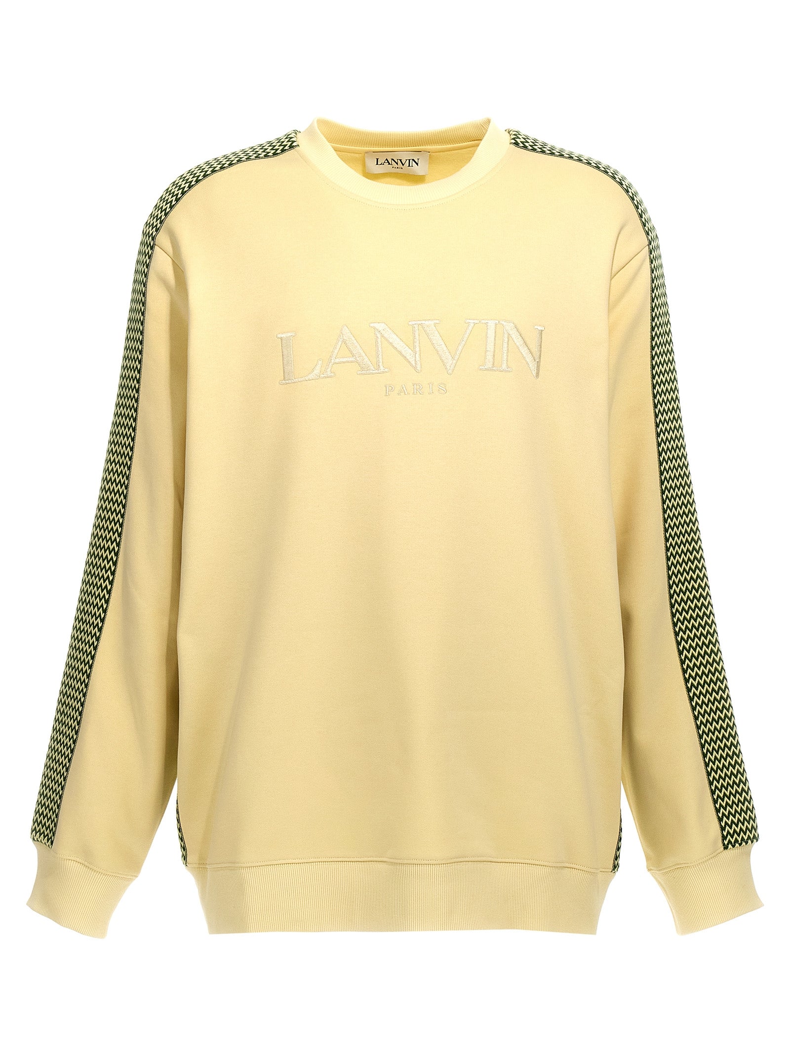Sweatshirt by Lanvin for men in cotton bicolour & yellow features an enviable silhouette, showcasing a premium and refined crew neckline for a truly enviable finish.