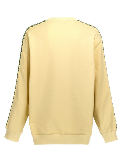 Sweatshirt by Lanvin for men in cotton bicolour & yellow features an exquisite silhouette, showcasing and crew neckline details for a exquisite look.