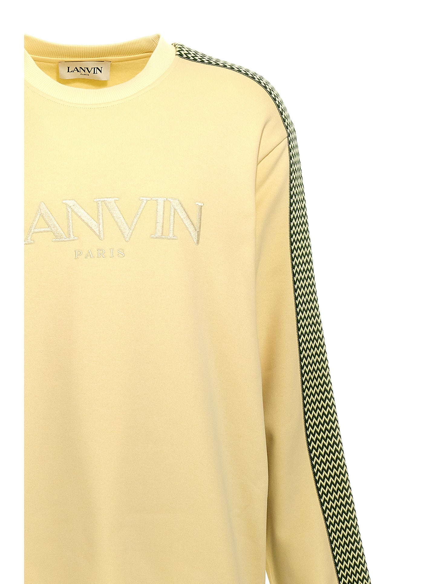 Sweatshirt by Lanvin for men in cotton bicolour & yellow features an magnificent silhouette, showcasing a sophisticated crew neckline and detail for a truly magnificent finish.