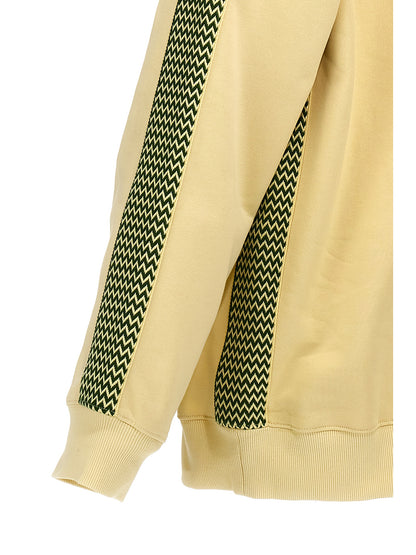 Sweatshirt by Lanvin for men in cotton bicolour & yellow features an provocated silhouette, detailed with a provocated and a refined for a sophisticated aesthetic.