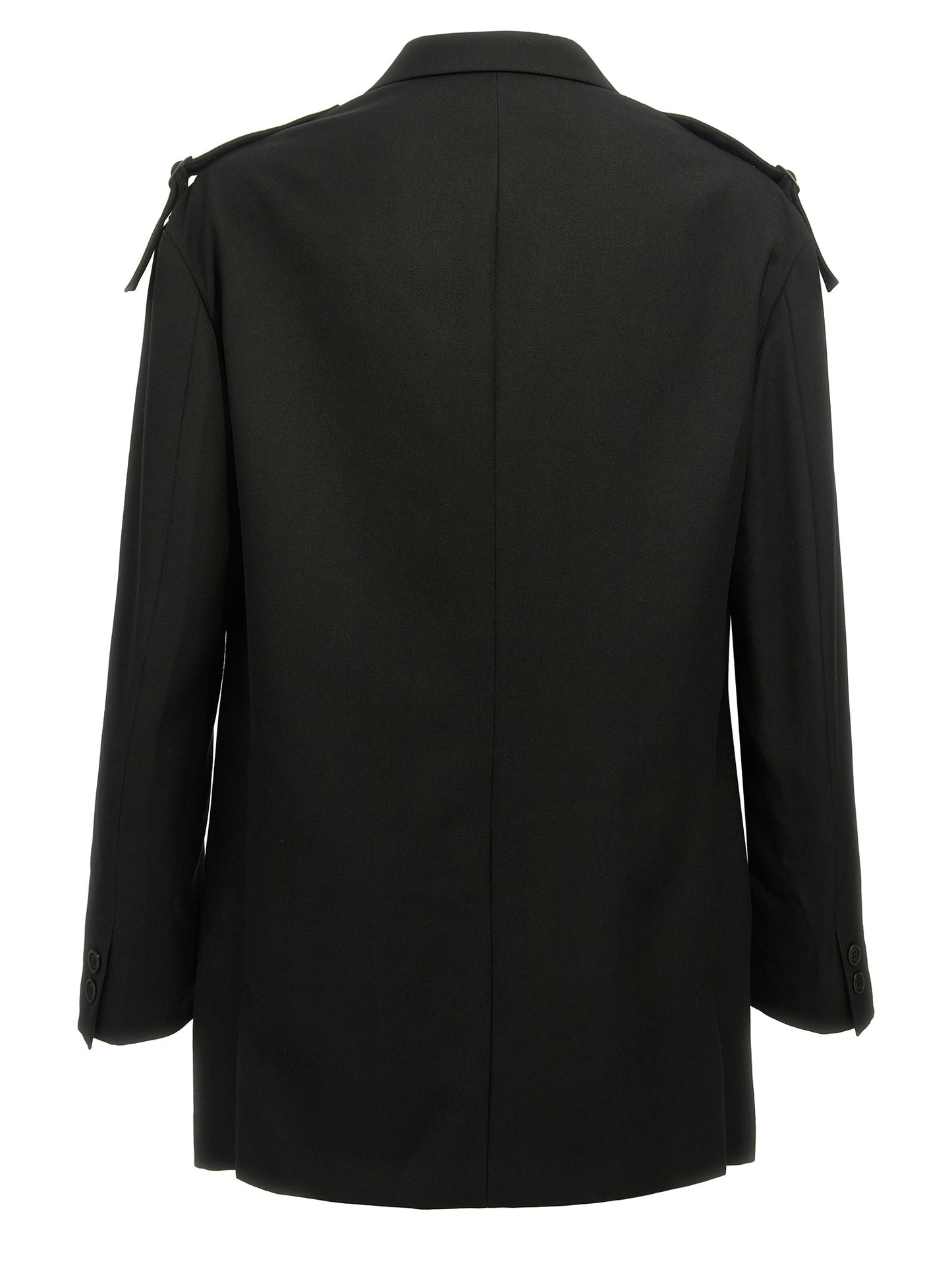 Blazer by Yohji Yamamoto for men in wool black features an stylish silhouette, showcasing a sophisticated and stylish for a truly stylish finish.