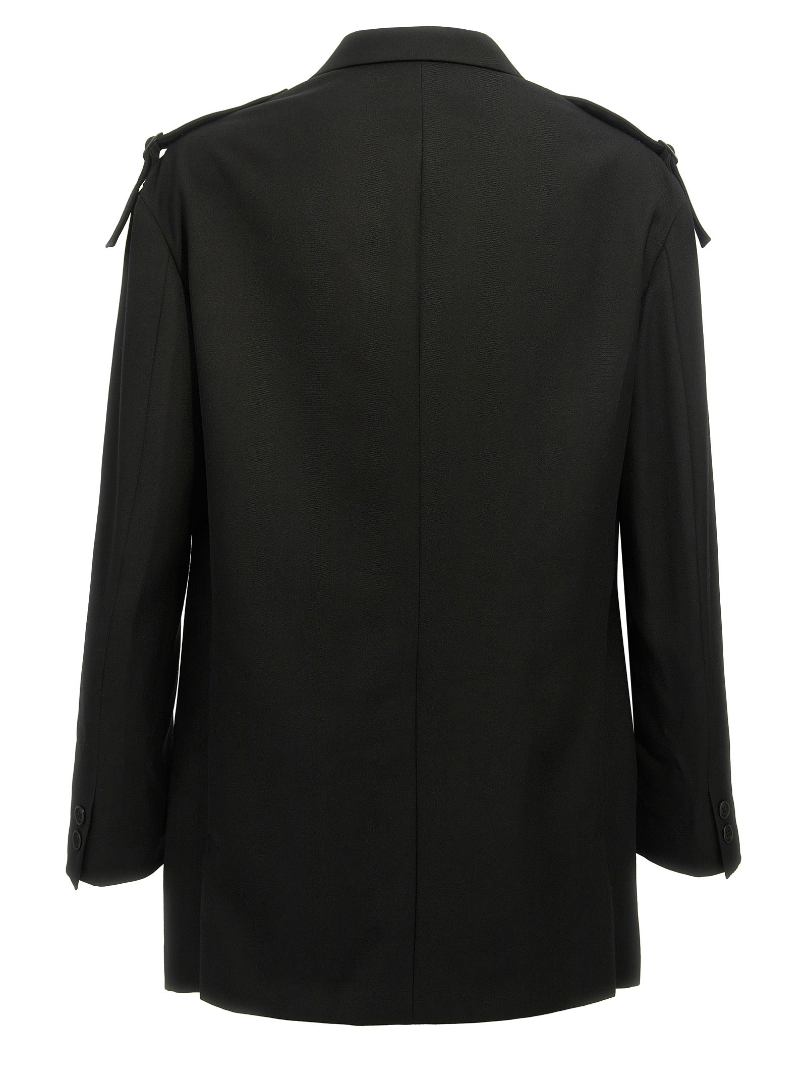 Blazer by Yohji Yamamoto for men in wool black features an stylish silhouette, showcasing a sophisticated and stylish for a truly stylish finish.