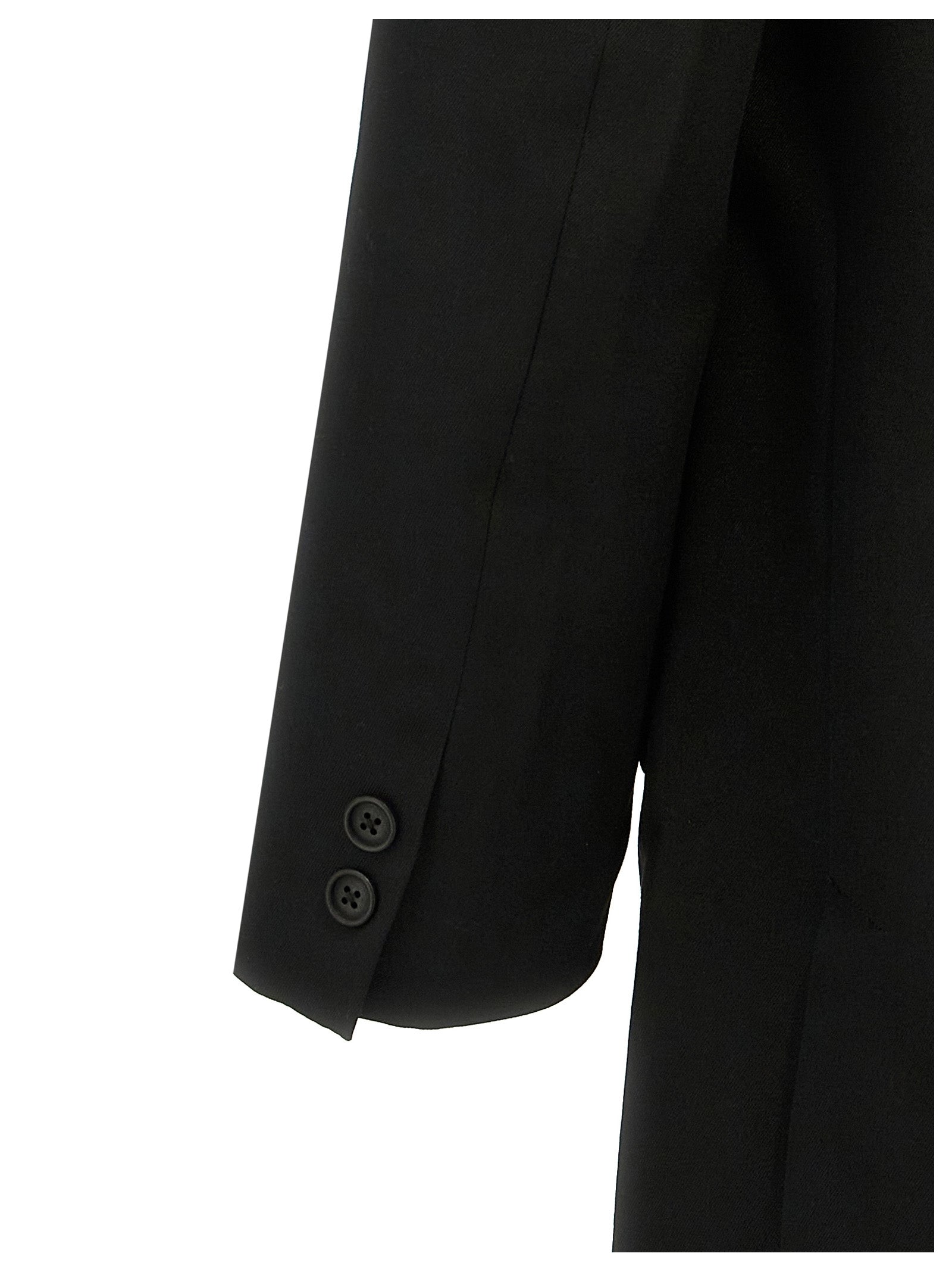 Blazer by Yohji Yamamoto for men in wool black features an crisp silhouette with sophisticated and a crisp for a truly crisp finish.