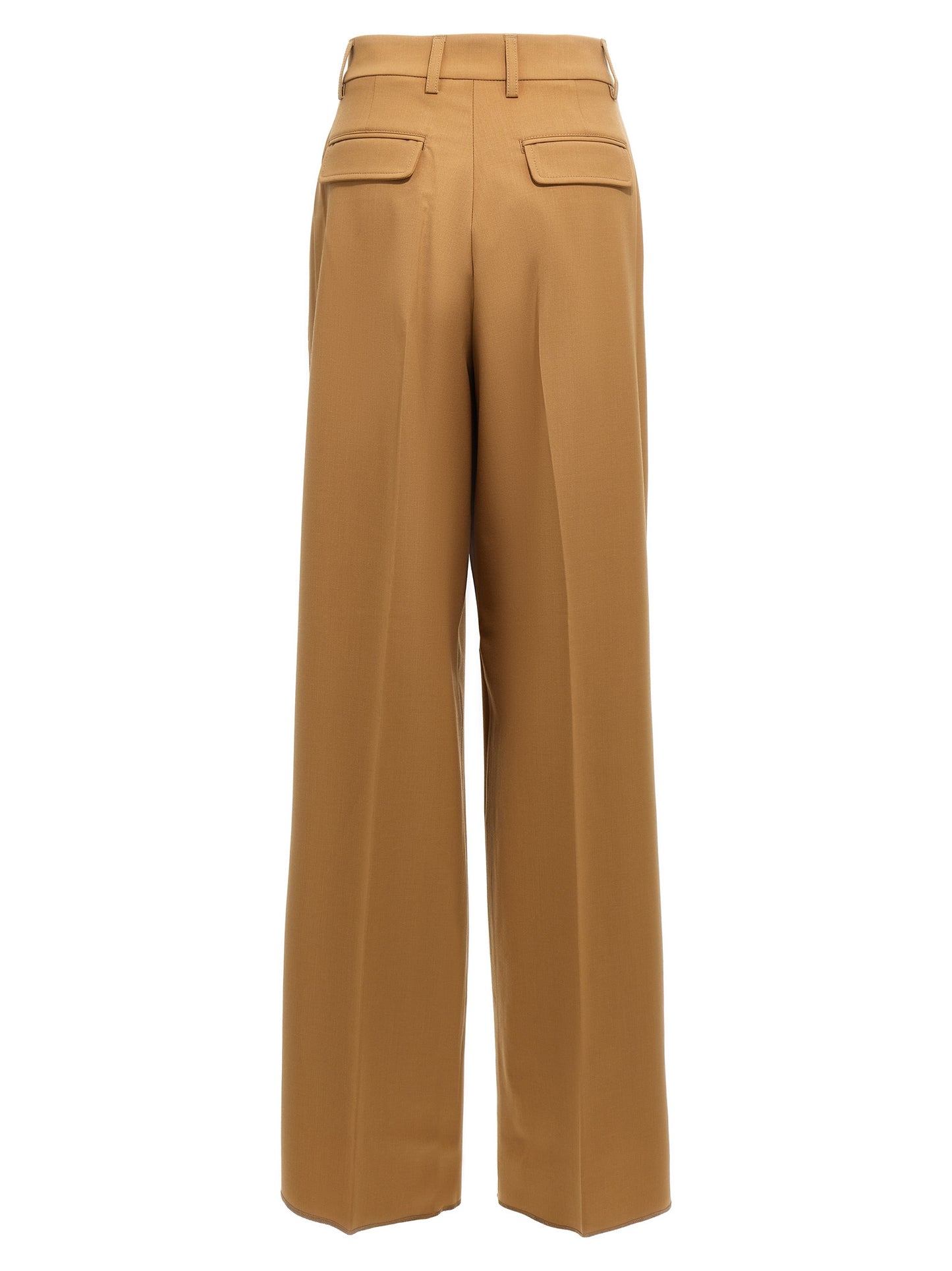 Pants by THELATEST for women in polyester & virgin wool brown features a utilitarian wide with a utilitarian long and to create a sophisticated, premium look.