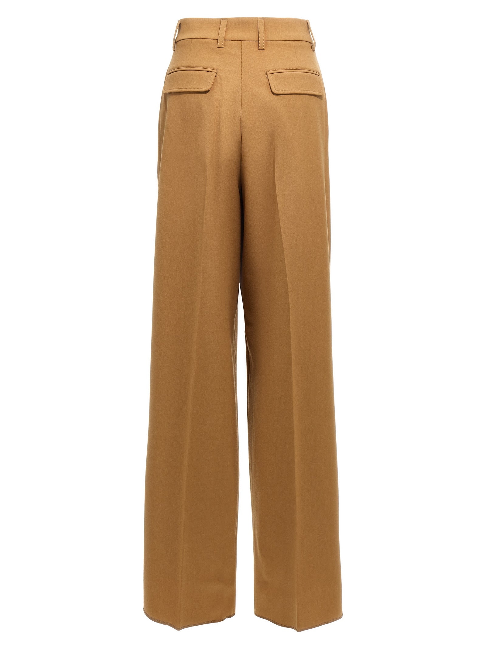 Pants by THELATEST for women in polyester & virgin wool brown features a utilitarian wide with a utilitarian long and to create a sophisticated, premium look.