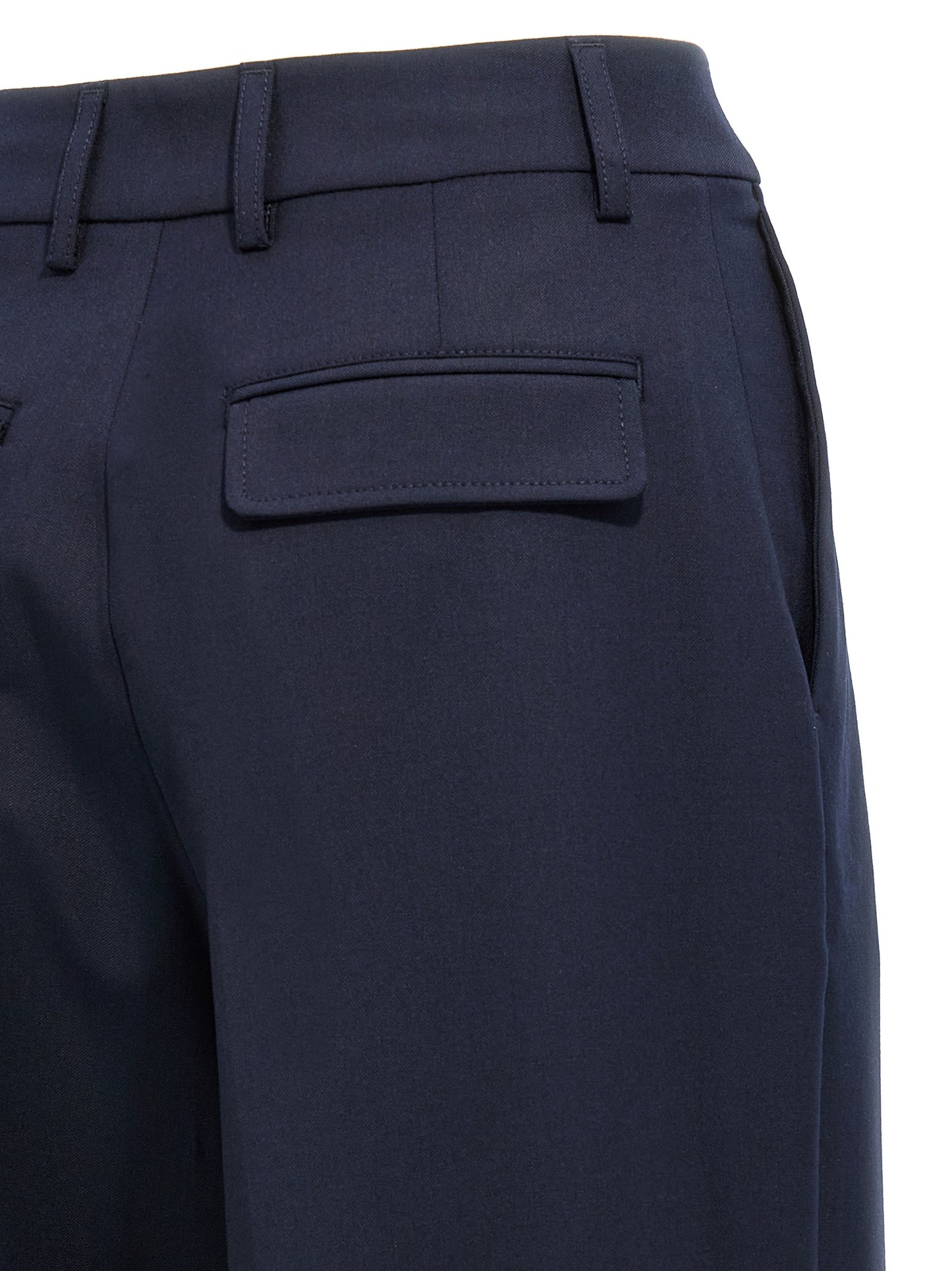 Casual Pants by THELATEST for women in virgin wool & polyester blue features an sophisticated and wide with a precise long, creating a sophisticated and sophisticated silhouette.