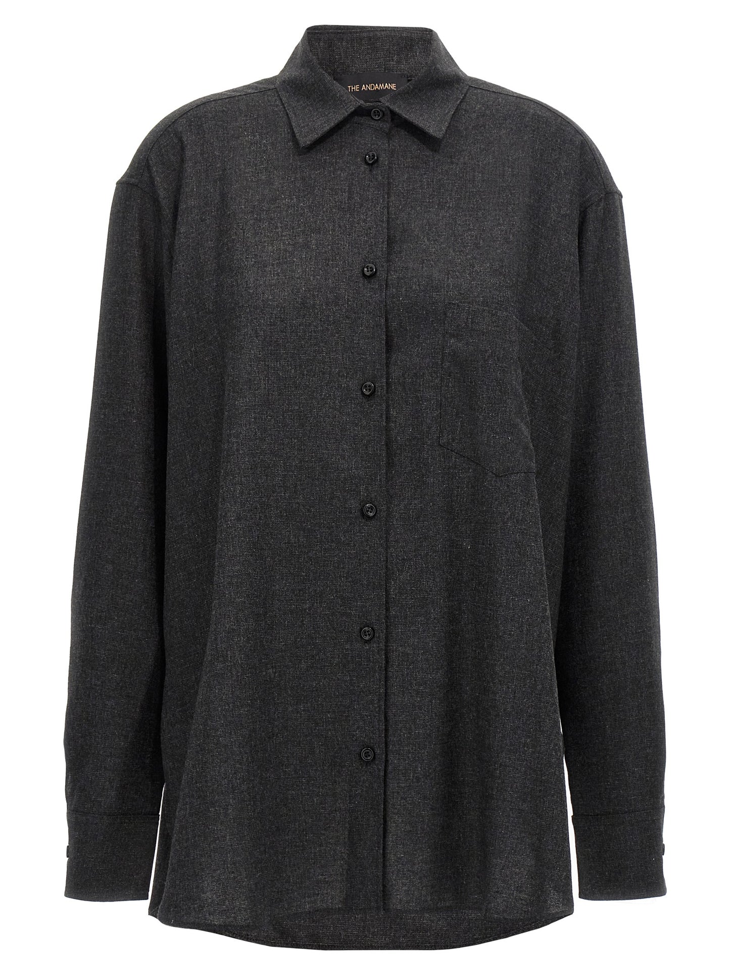 Blouse by The Andamane for women in polyester viscose wool gray showcases a sublime silhouette, artfully detailed with a sublime and for a sophisticated, sublime finish.