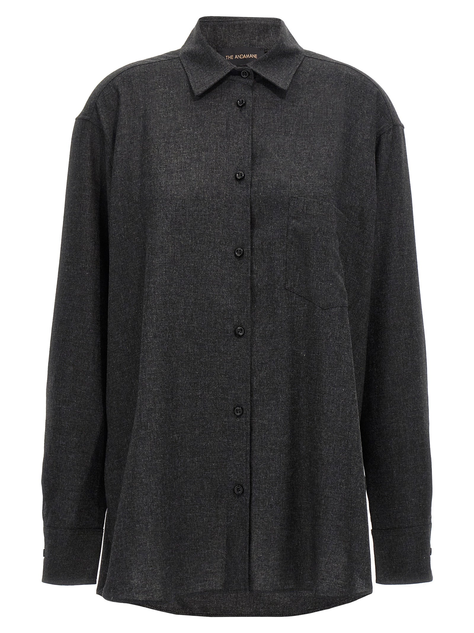 Blouse by The Andamane for women in polyester viscose wool gray showcases a sublime silhouette, artfully detailed with a sublime and for a sophisticated, sublime finish.